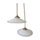 Duo de suspensions en opaline dentelée