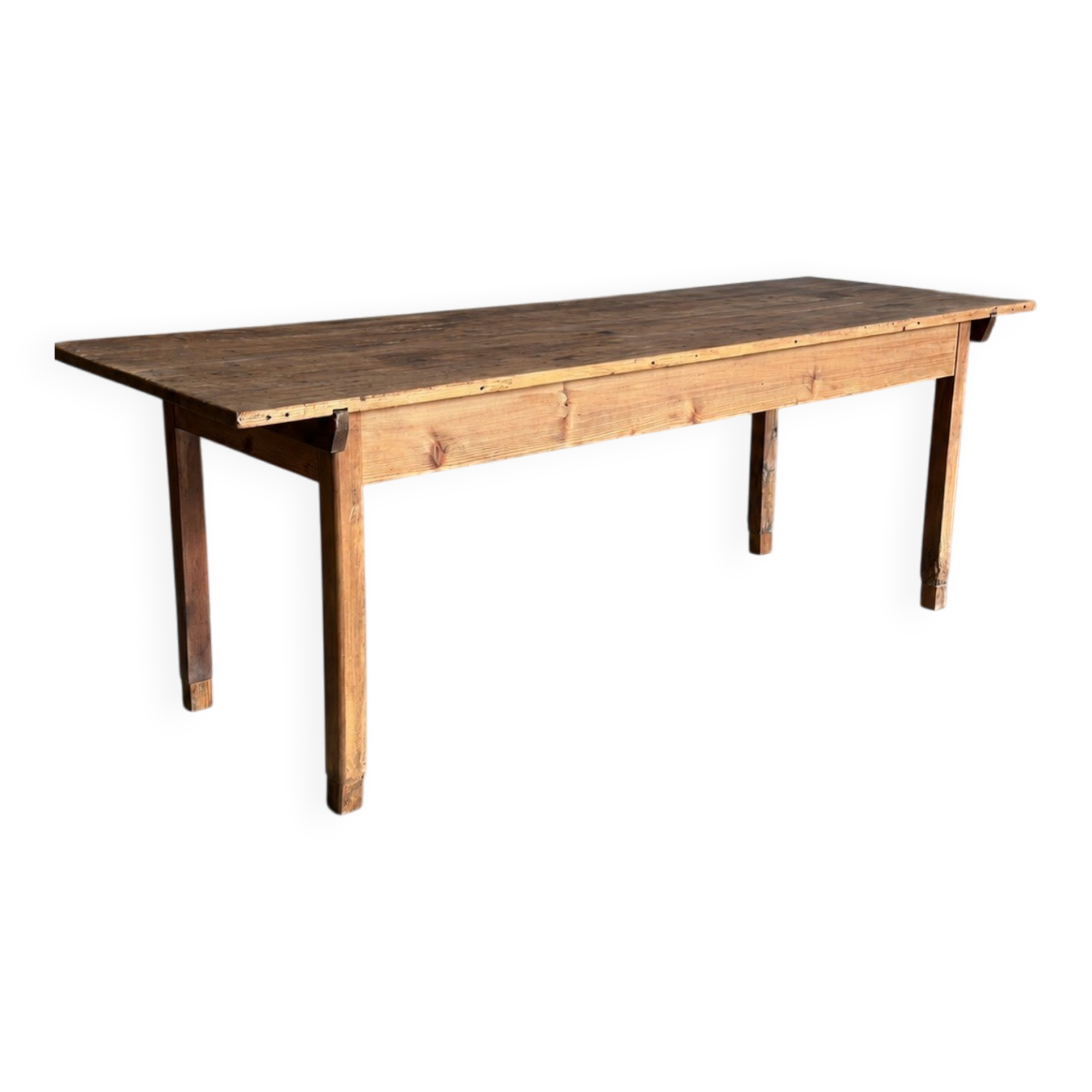 Old wooden table, farmhouse style, dining table.