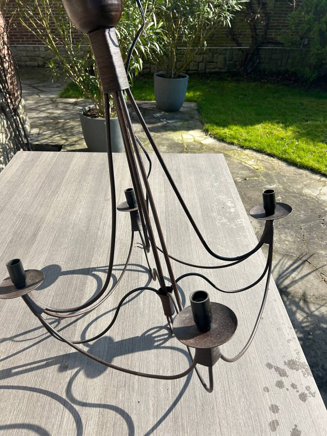 Wrought iron chandelier