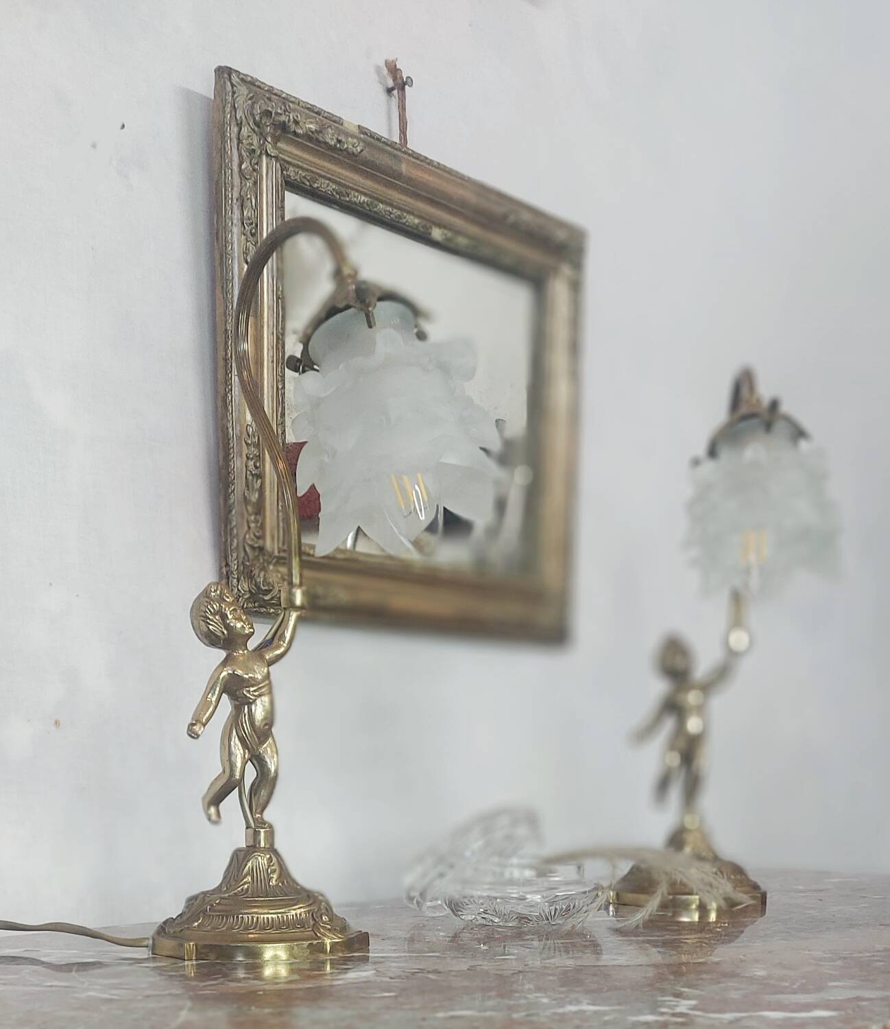 Pair of bronze table lamps