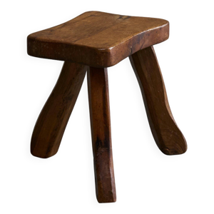 tabouret tripode en chêne - 1950