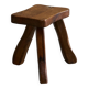 Tripod stool in solid oak, 1950s