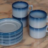 Tasses à café et soucoupes en grès