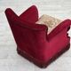 Fauteuil danois des années 1970, velours rouge, bois d'orme.