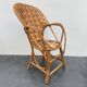 Set consisting of a table and three chairs made of chestnut slats from the 1950s/60s.