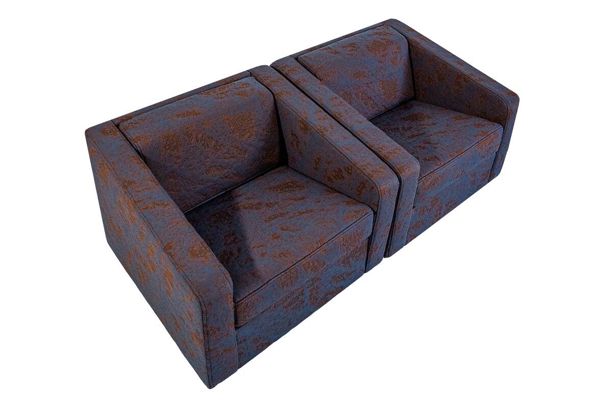 Vintage Geometric Armchairs By Zfm, Poland, 1970s, Set Of 2