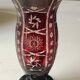 Large vase in hand-cut Bohemian crystal. Deep ruby red. Roemer style. Dim 29 x 14.5 cm
