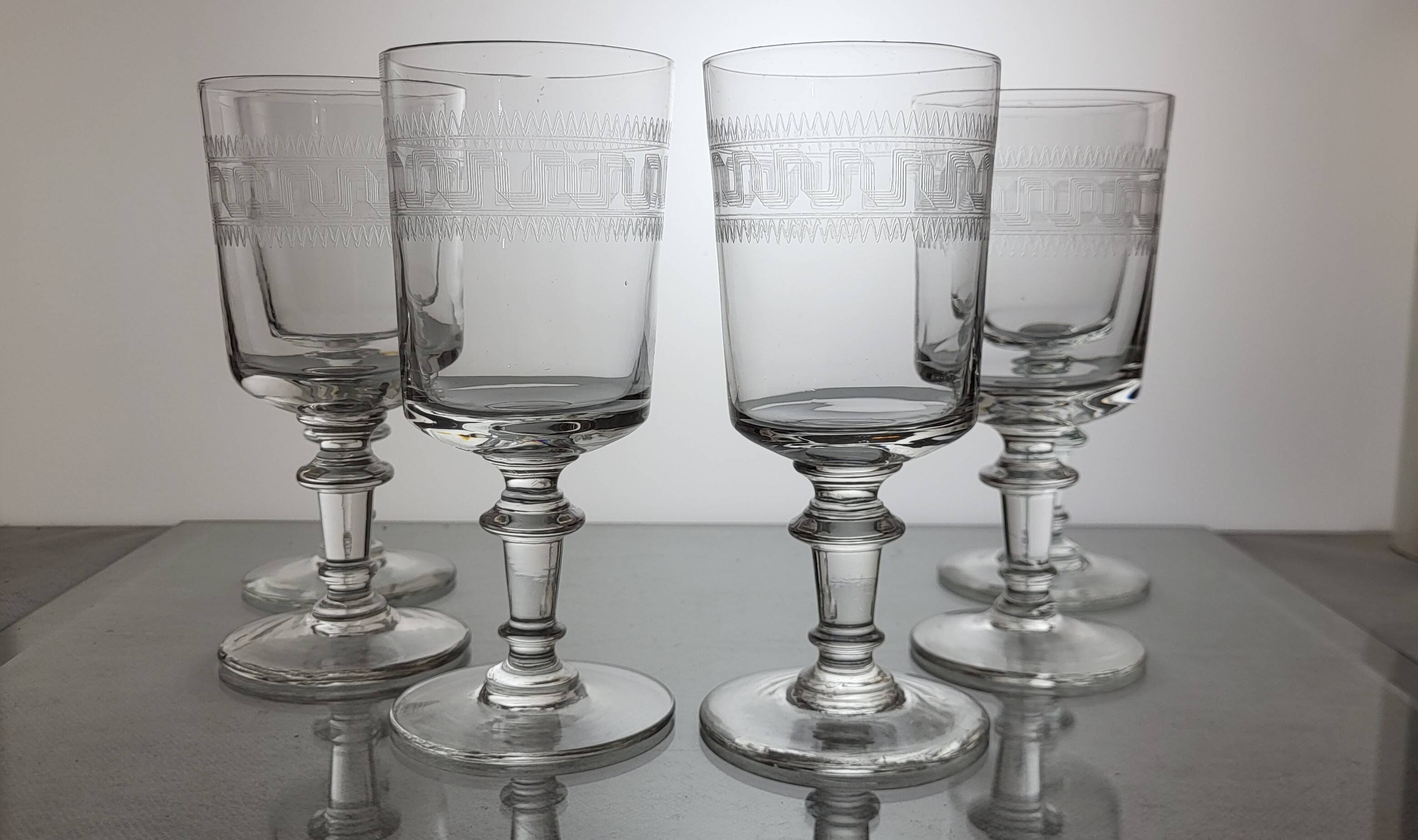 6 verres à eau / vin, XIXème