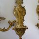 2 "Metra.F" gold-coloured metal flame wall appliques, steerable branch