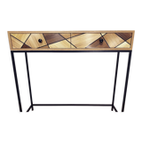 Console Oak Straw marquetry