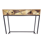 Console Oak Straw marquetry