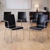 eta Furniture (Denmark) — Steel Tube & Wood Chairs (Set of 5) — Scandinavia