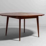 Extendable round dining table in teak, Belgium 1960s