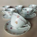 6 tasses Chapus Frères Limoges "Service Perle"