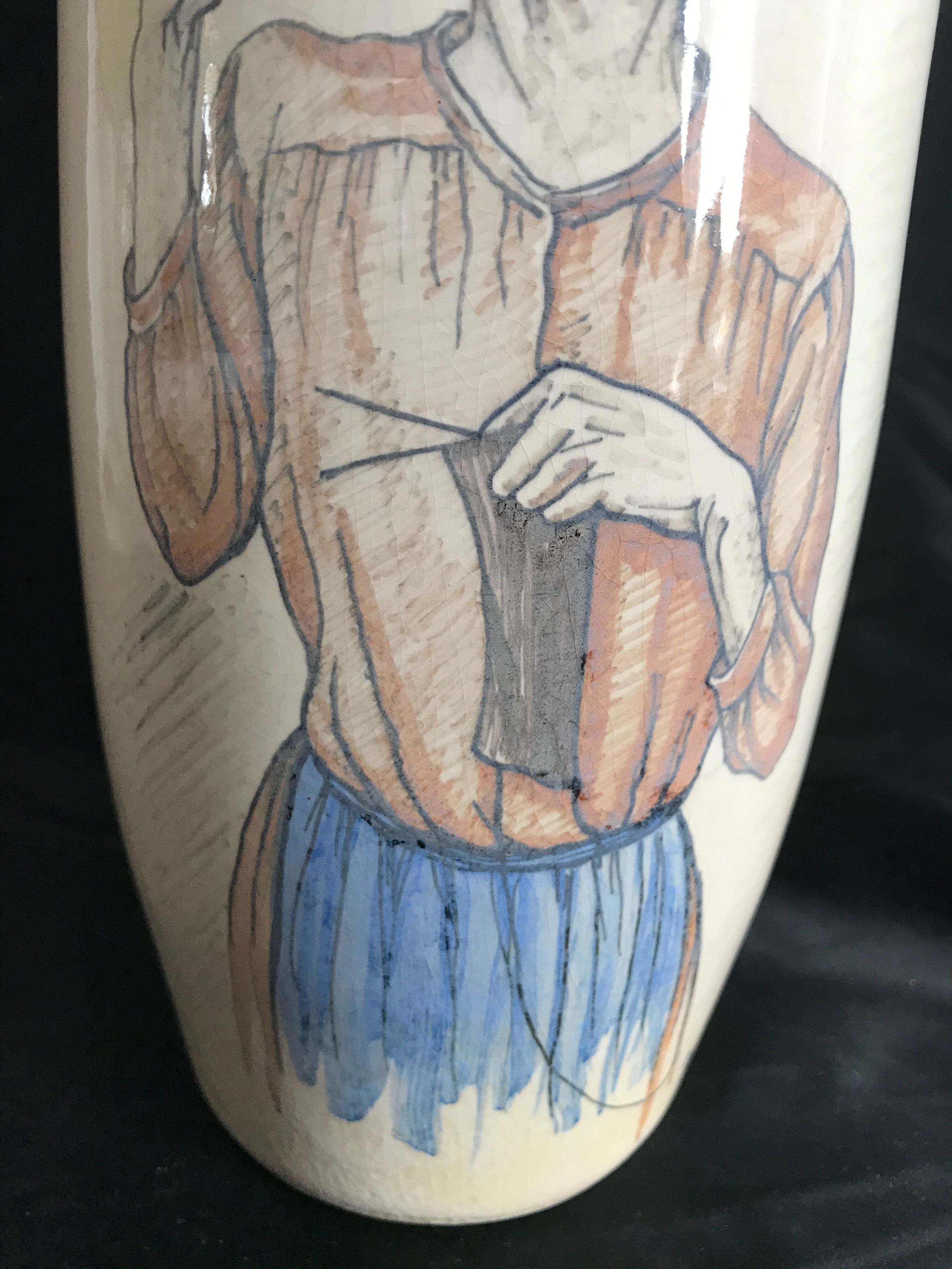 Vase signed by the artist E D - Cazalas