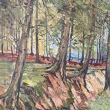Forest landscape signed