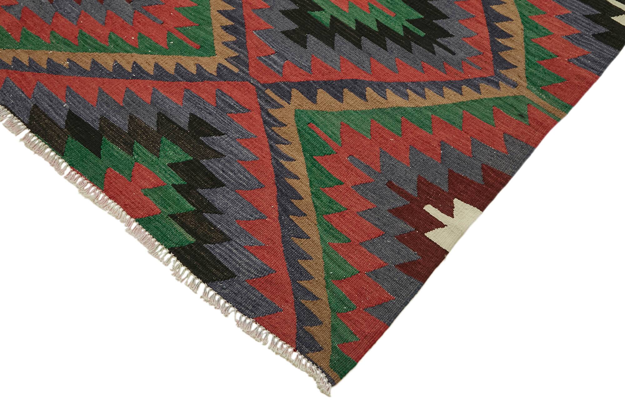 Turkish Handmade Vintage Anatolian Kilim 202 cm x 284 cm