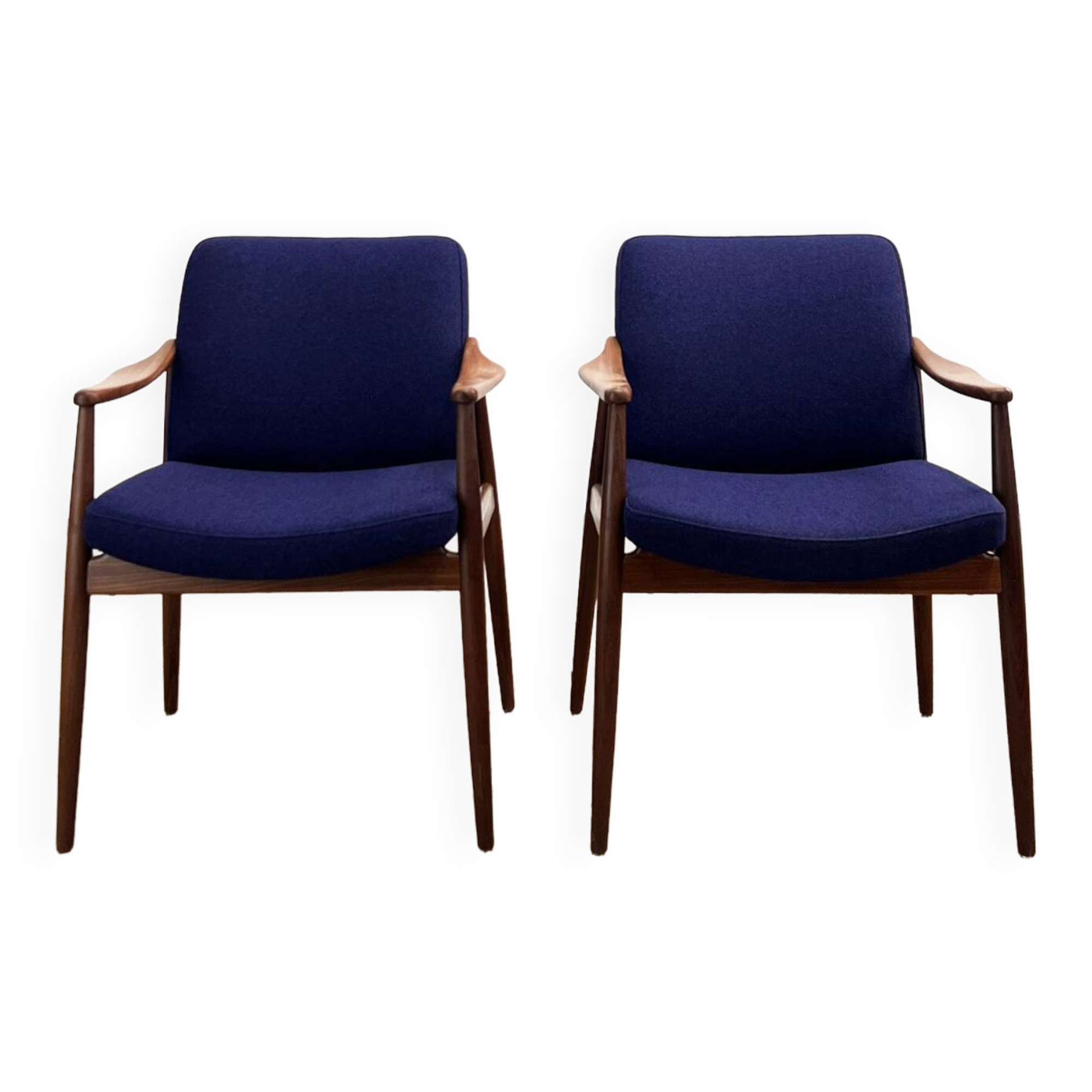Two Mid-Century Modern Teak Armchairs by Hartmut Lohmeyer for Wilkhahn, 1950s