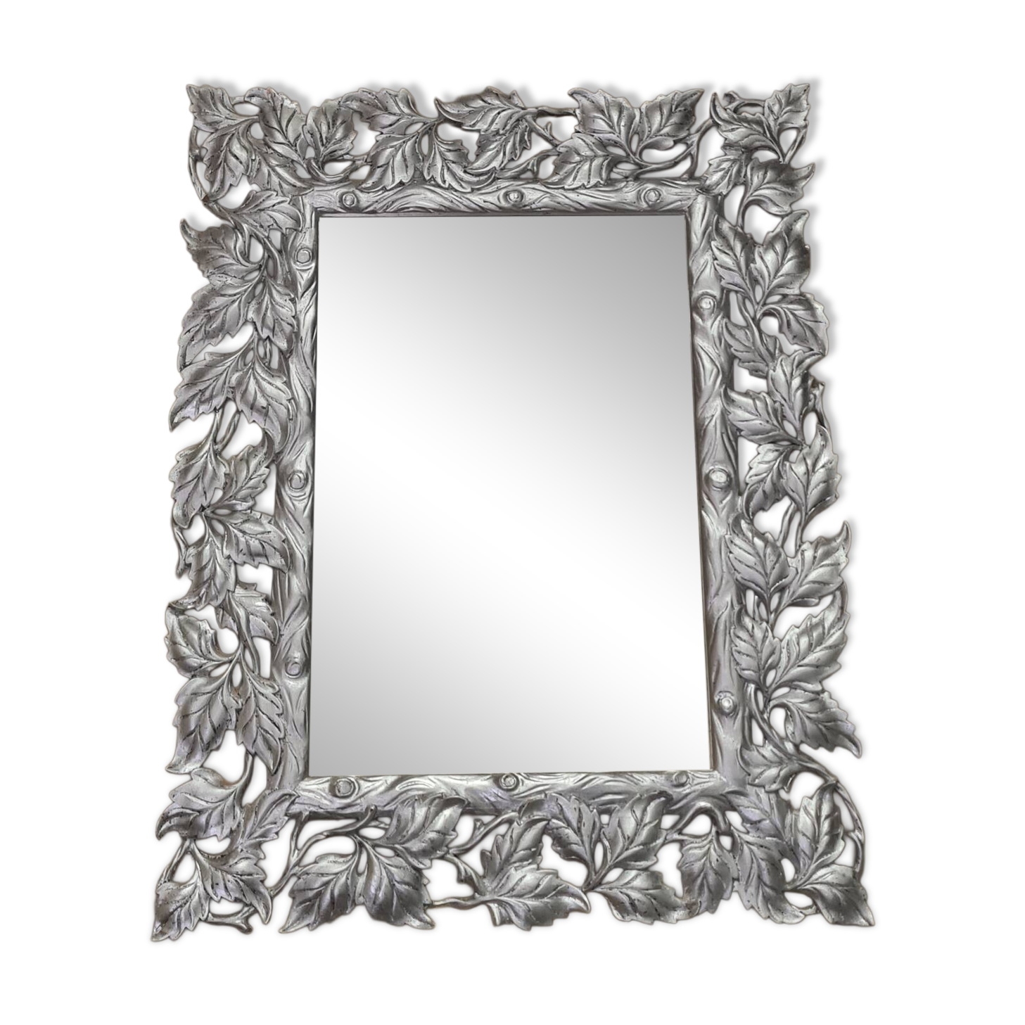 Silver wood mirror