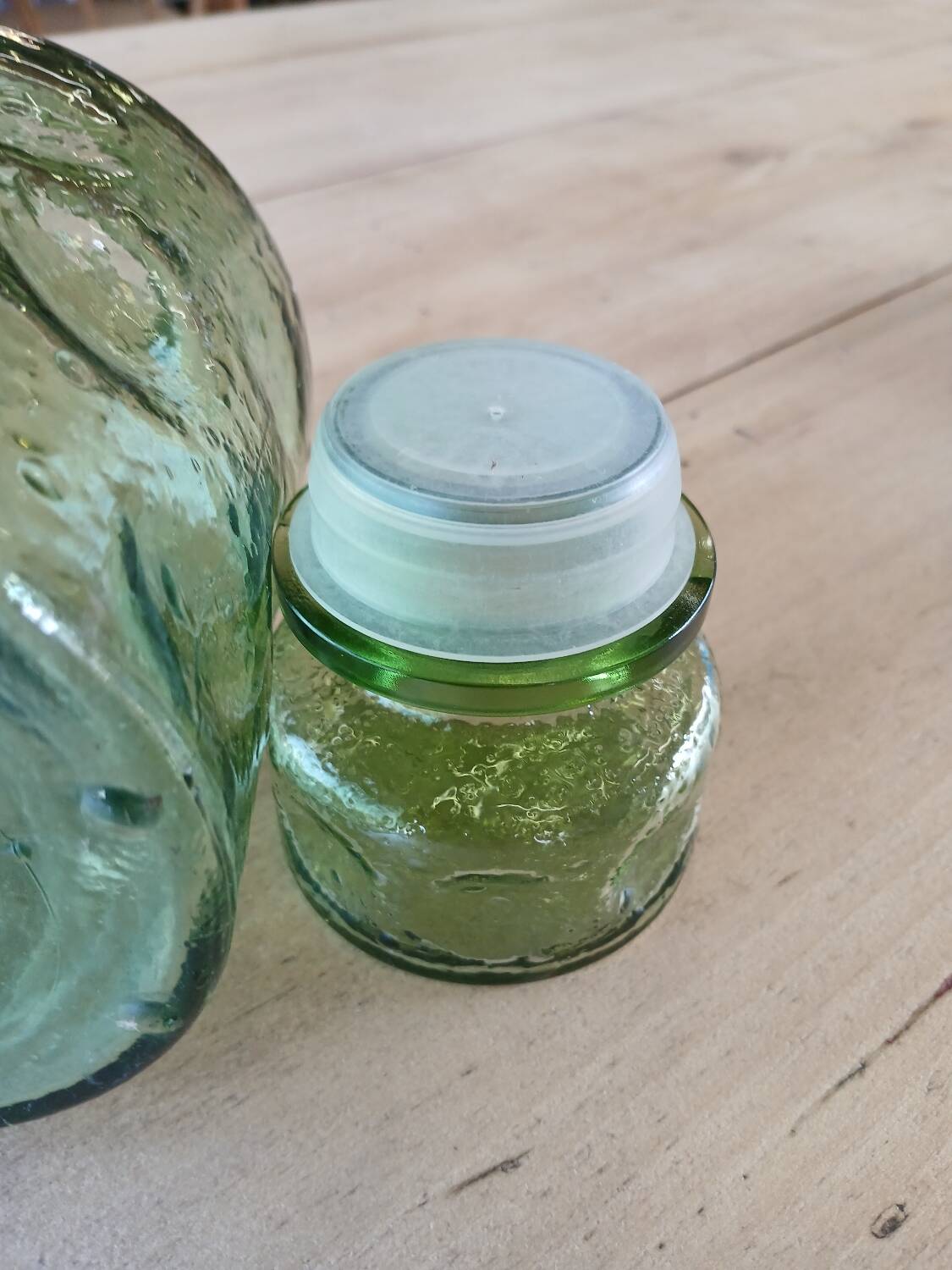 Antique green carafe