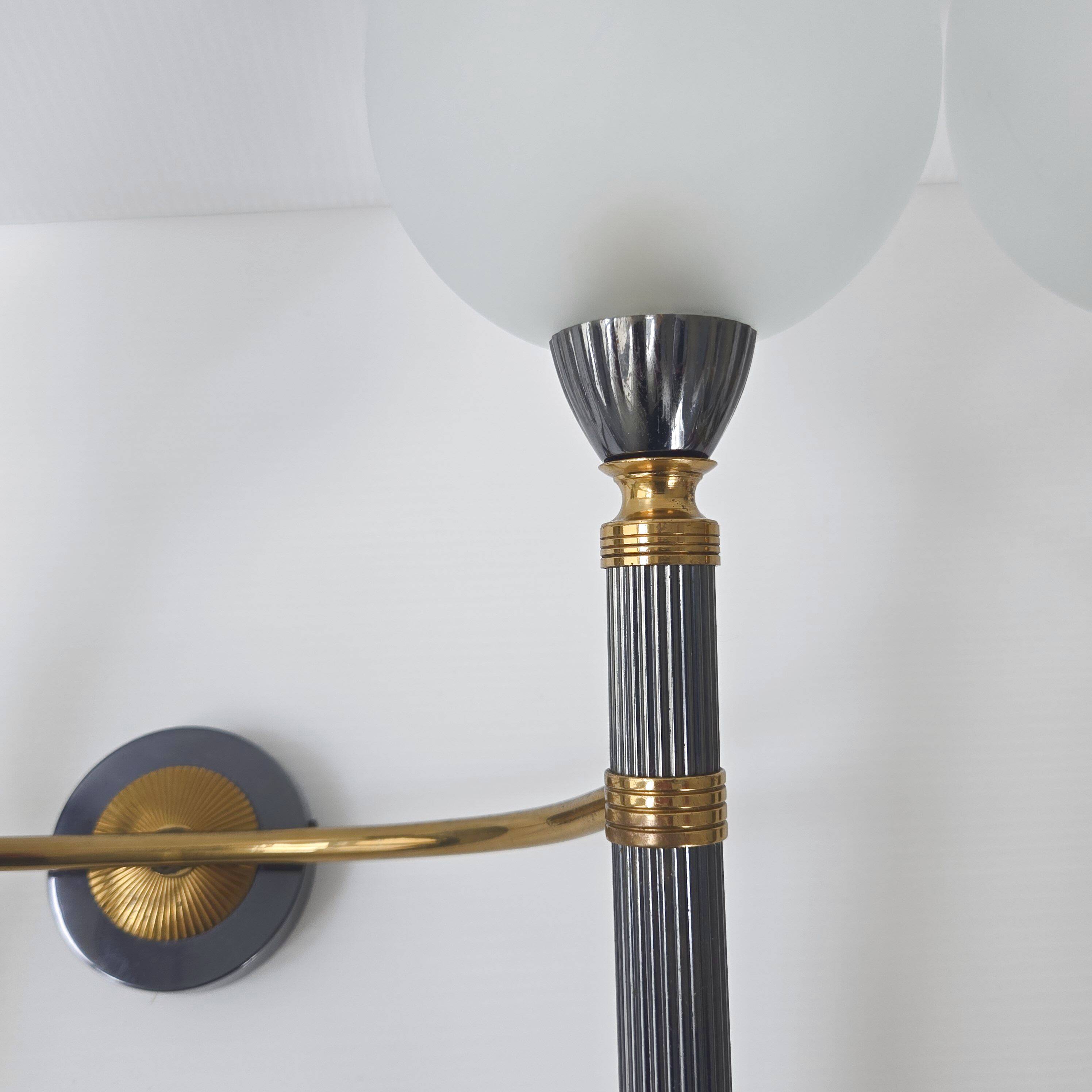 Pair of vintage 1950s torch wall lights