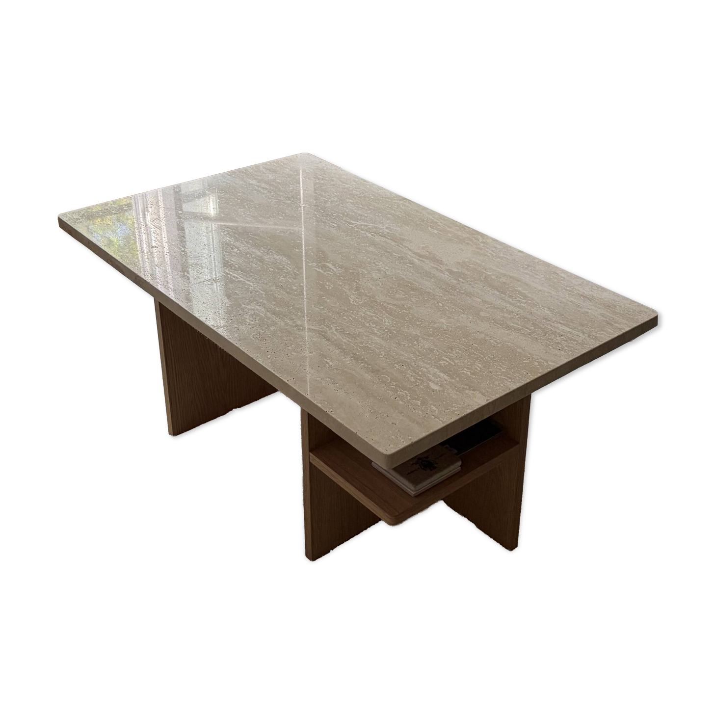 New travertine coffee table