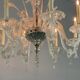 Venetian lustre in Murano glass transparent, 8 arm of light