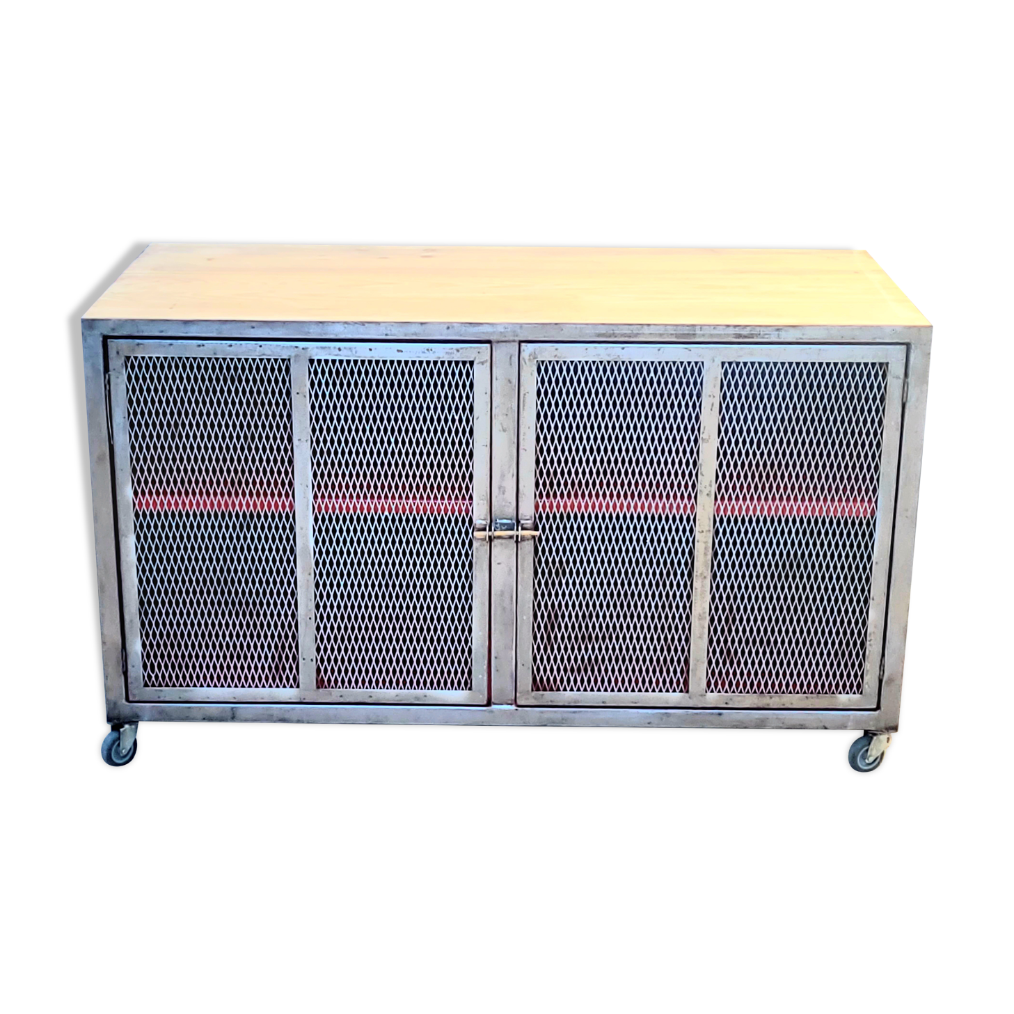 Ancien meuble de métier en métal