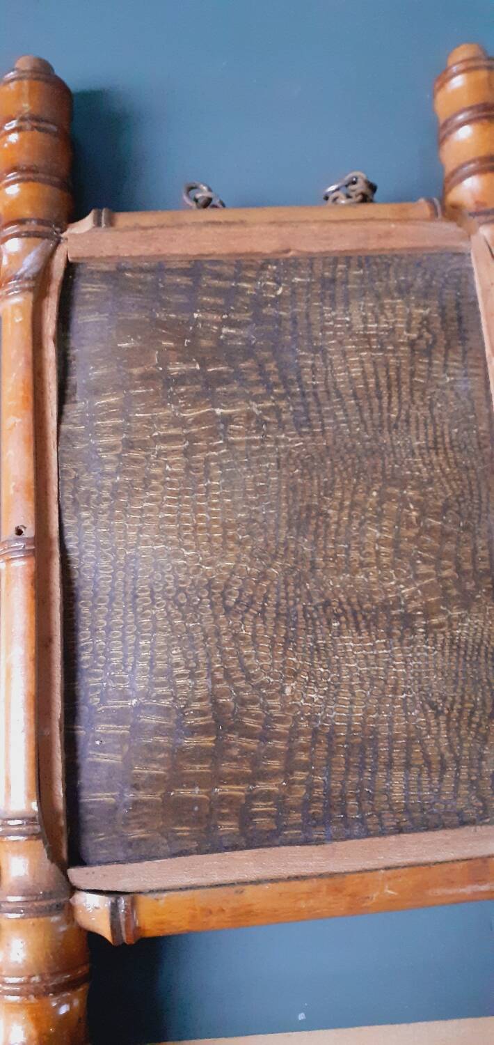 Late 19th century mirror circa 1900 in beech, bamboo shape