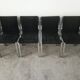 Set of 6 chairs Italian chrome and velvet black 70s