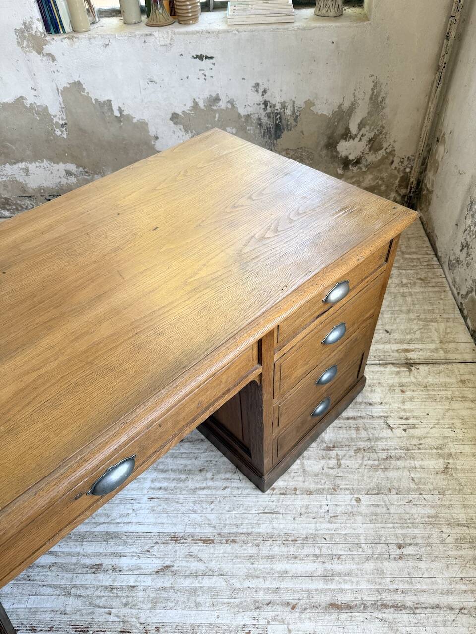 1950s oak office counter