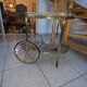 Hollywood Regency style bar cart in brass and glass, 1970s
