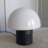 1960s glass and metal mushroom lamp