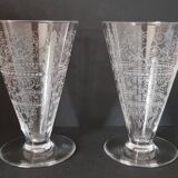 Set of 2 Baccarat crystal wine glasses, LIDO model