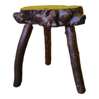 Hand made french tree trunk stool/side table, from the mid 20th century.