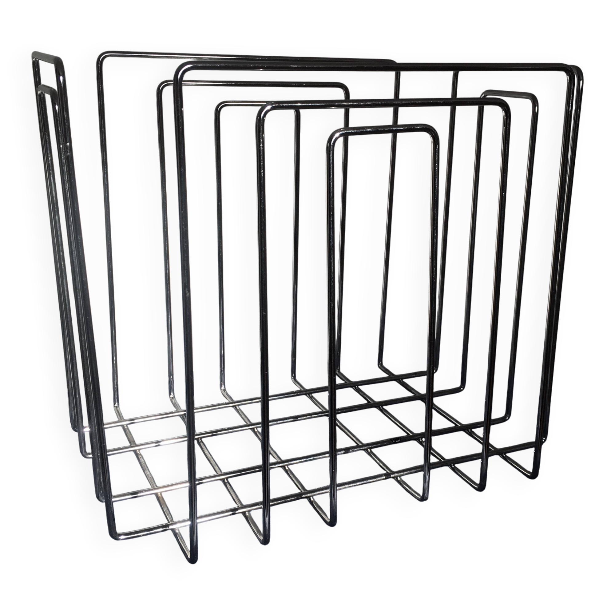 TMP chrome magazine rack by Willi Glaeser