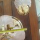 Rare set of wall sconces and shell ceiling light.