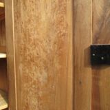 Large linen wardrobe in walnut and burl, Louis Philippe