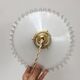 Pair of vintage white opaline pendant lamps with serrated edges