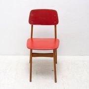 Mid-century colour chair, vintage wooden accent seating, 1960s