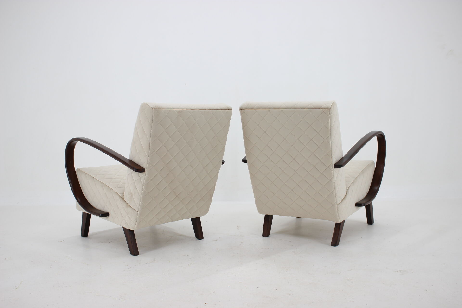 1950s Jindrich Halabala Set of Two Armchairs, Czechoslovakia