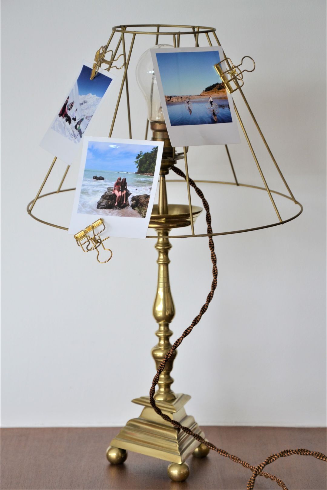Golden metal lamp base
