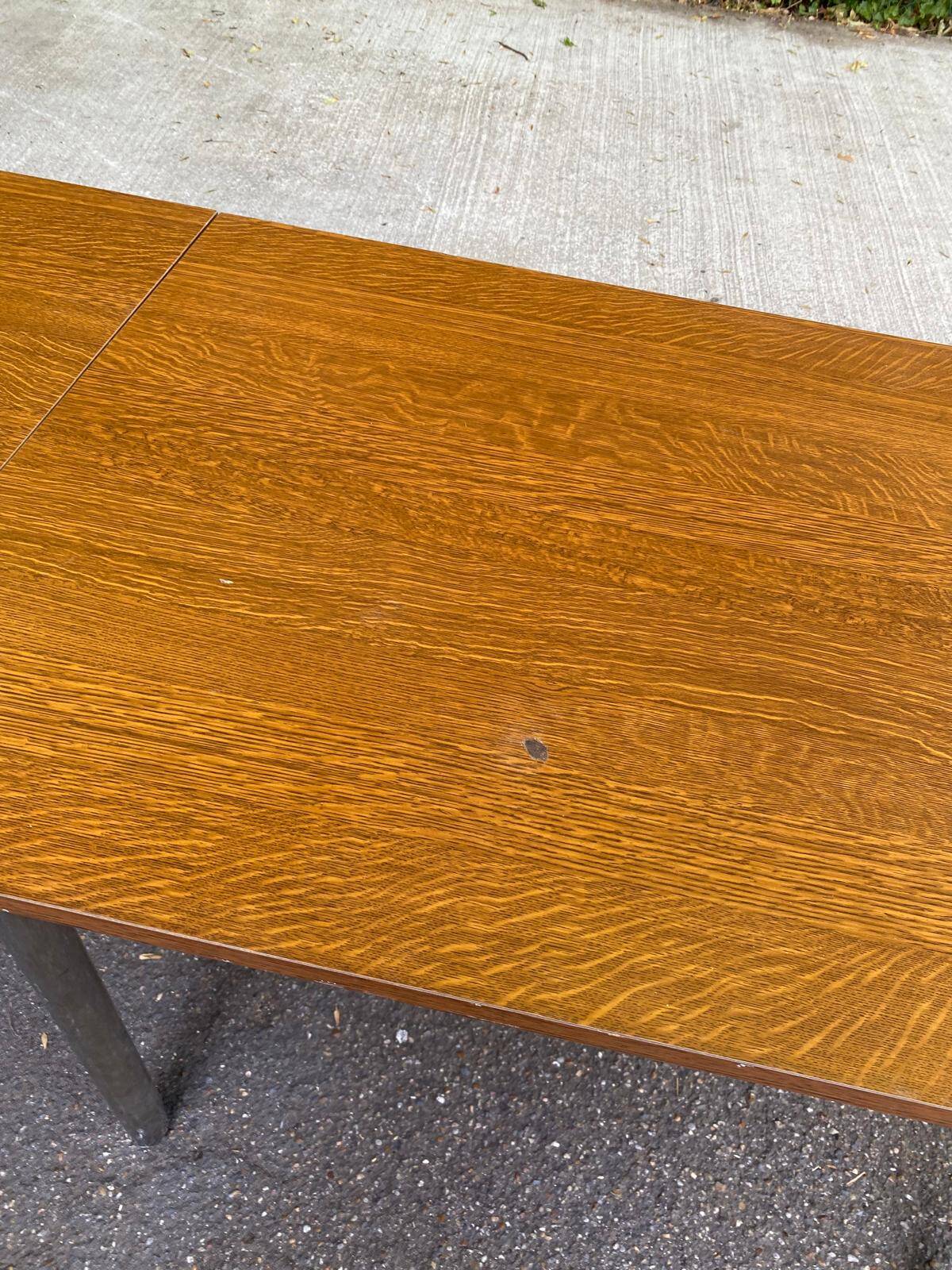 Table de cuisine extensible en bois et acier Cuisines You France 1980