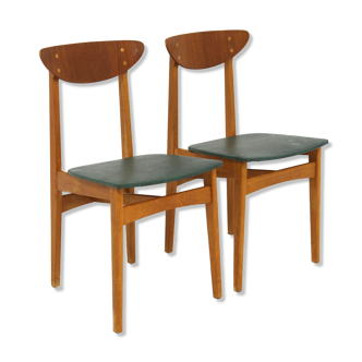 Set of 2 teak chairs, Denmark, 1960