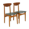 Set of 2 teak chairs, Denmark, 1960