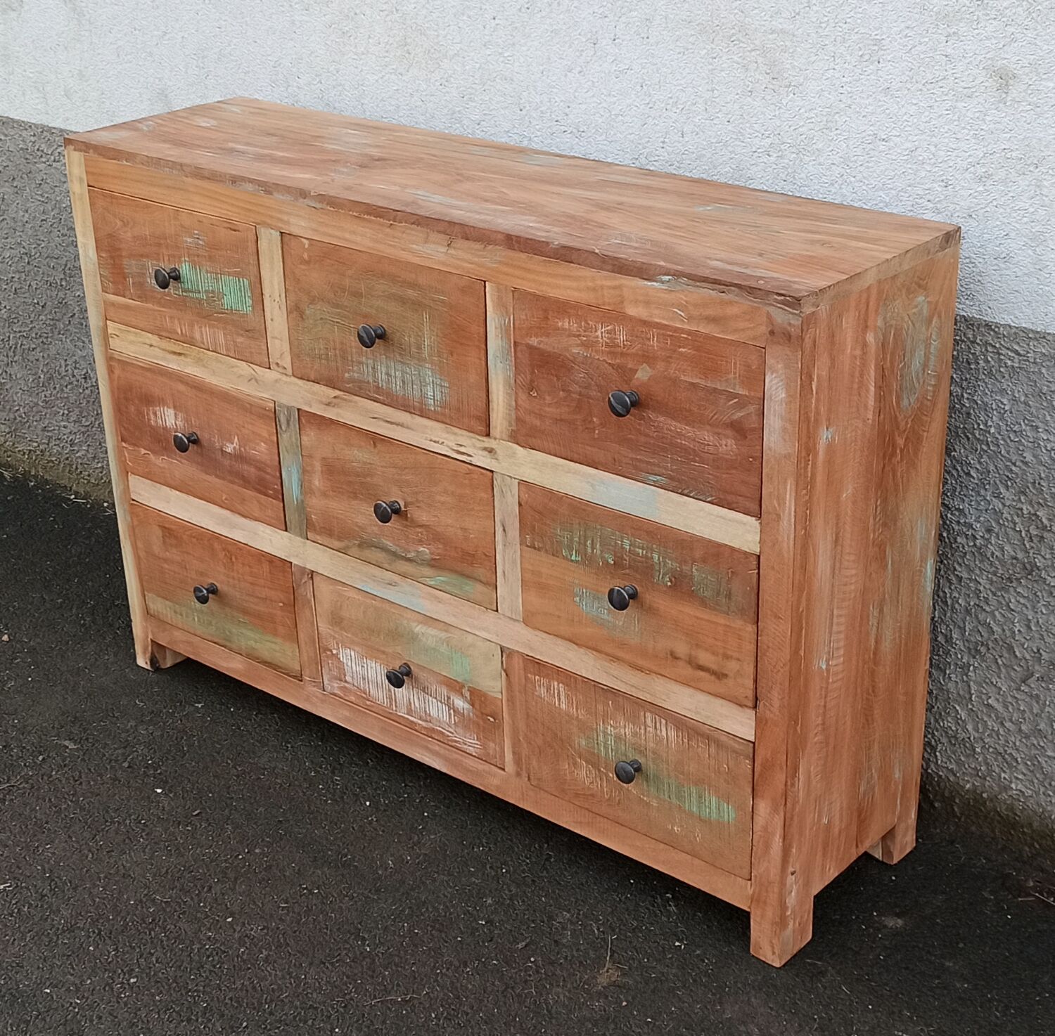 Old wooden chest of drawers 9 drawers