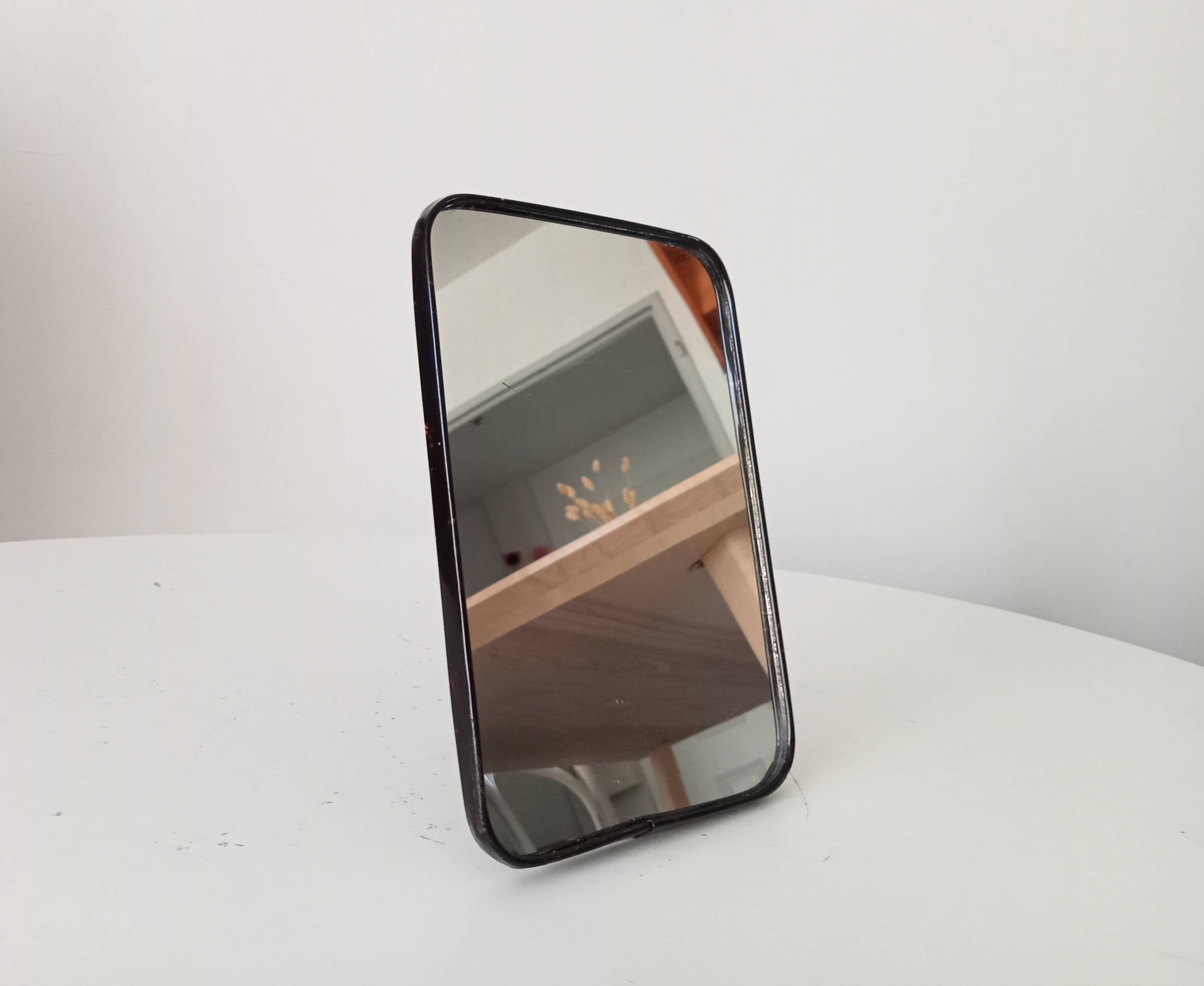 Vintage barber style tabletop mirror