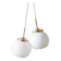 Duo de suspensions en opaline blanche et laiton