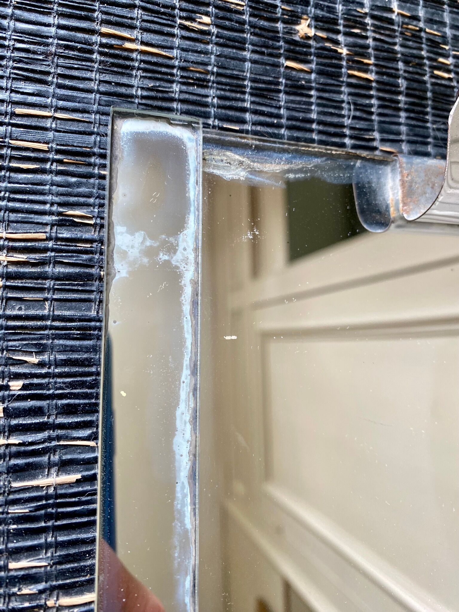 Mirrored top and silver metal handles