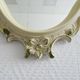 Florentine mirror in baroque style patinated in white and green